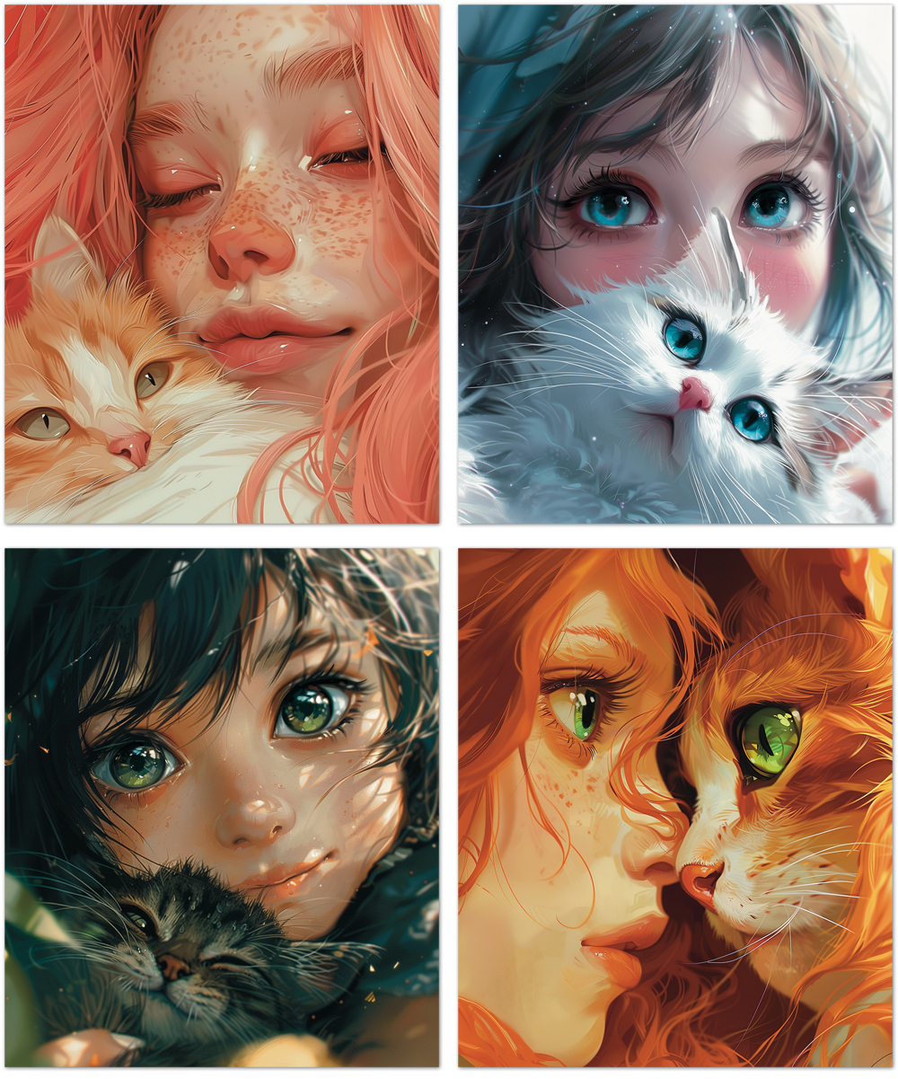 Тетрадь общая "Anime cats", 48 л., скрепка