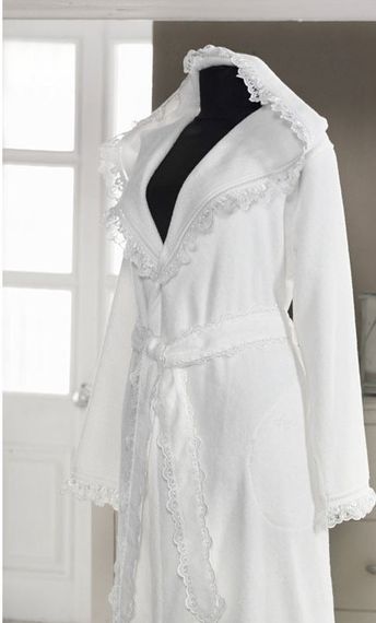 LUNA- ЛУНА Белый махровый женский халат с капюшоном Soft Cotton (Турция)