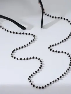 Цепочка для очков "Строгость" дорожка, цвет чёрный в золоте, 70 см