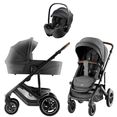 Коляска 3 в 1 Britax Roemer Smile 5Z Style и автокресло Baby-Safe Pro Classic Deep Black Mineral Grey