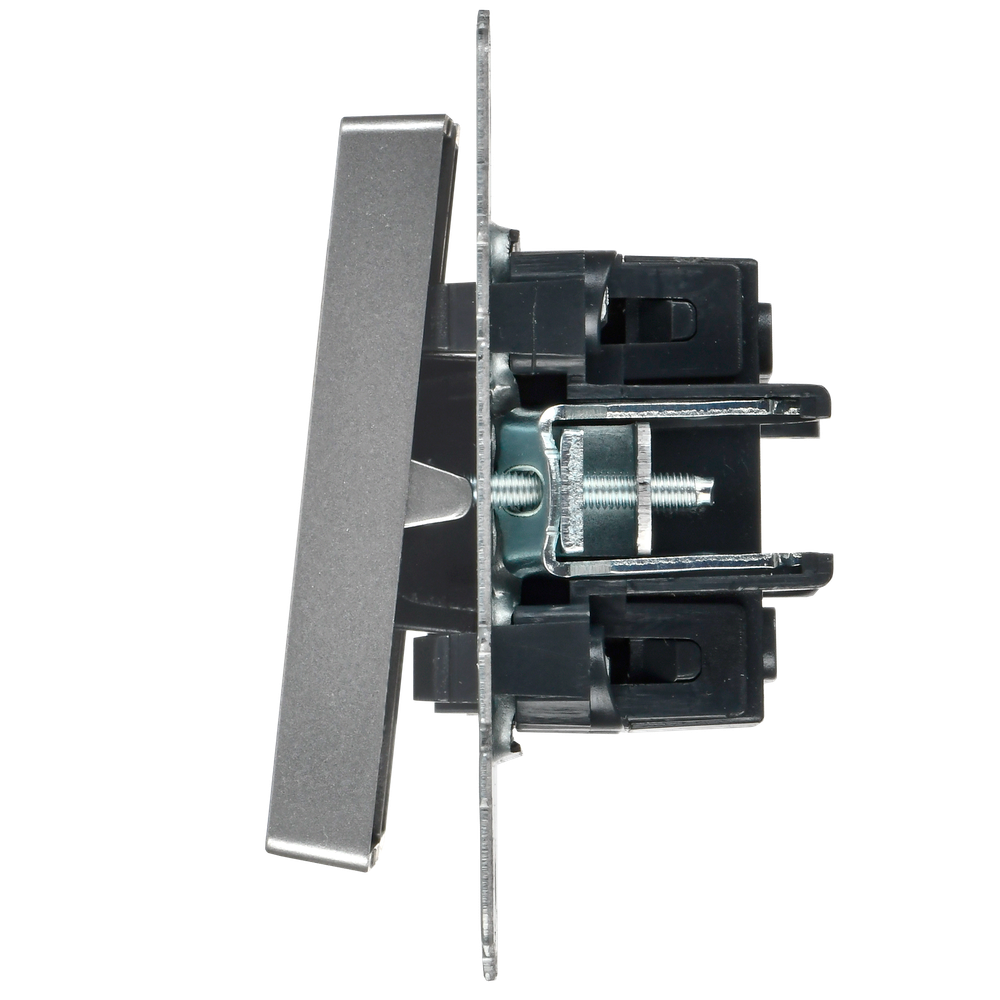 BRITE Выключатель 2-клавишный с индикацией для отелей 10А ВС10-2-9-БрС сталь IEK