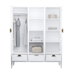 Шкаф 3х дверный с зеркалом «Бридж» белый лак