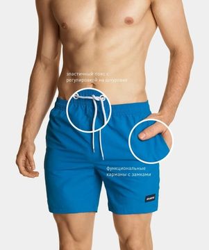 Пляжные шорты ATLANTIC KMB-209, темно-бирюзовый