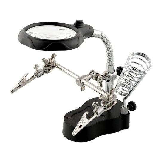 Лупа настольная третья рука с подсветкой TE-801