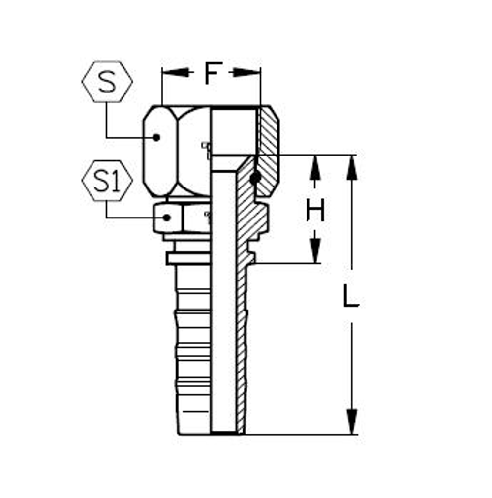 Фитинг DN 20 JIC (Г) 1.1/16 CS