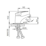 Смеситель для раковины 35к F1039-В FRAP с/отв (литой, п/шпильку, хром, силумин)