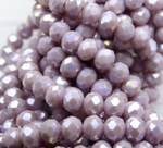 БН022ДС46 Хрустальные бусины "рондель", цвет: пастельный фиолетовый AB непр., 4х6 мм, 58-60 шт.
