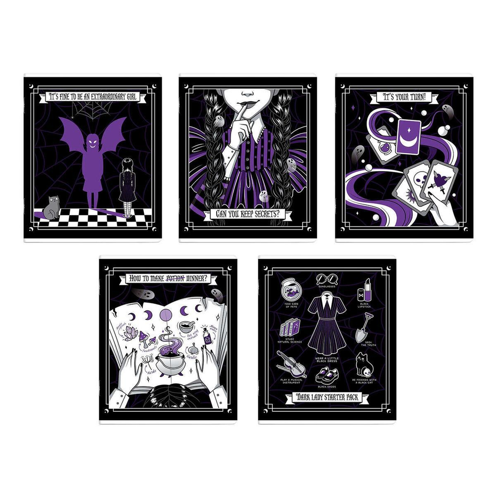 Тетрадь А5 48л. клетка "Милая готика" (Феникс+)