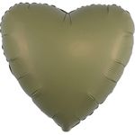 Шар (18''/46 см) Сердце, Оливковый, Матовый, 1 шт.