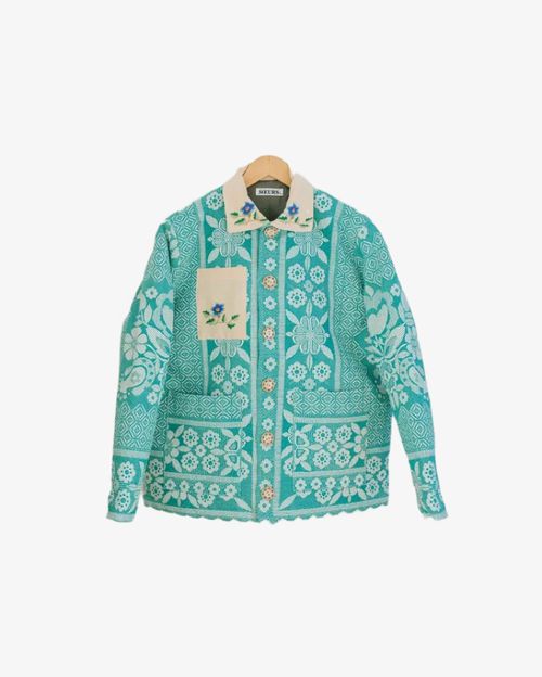 Куртка Soeurs с карманами из салфеток зеленая