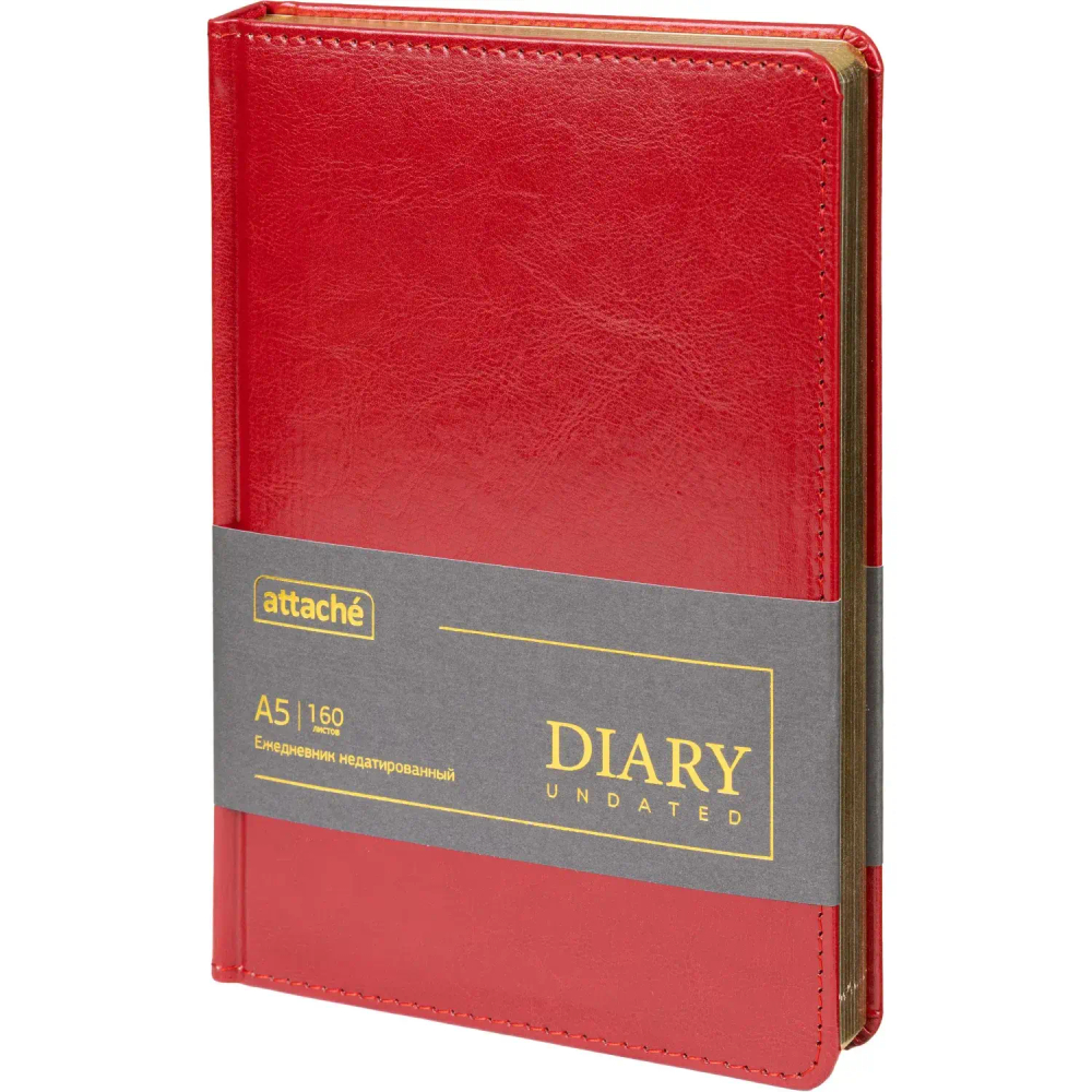 Ежедневник недатированный ATTACHE Gold А5, 143х210мм, 160л, бордо