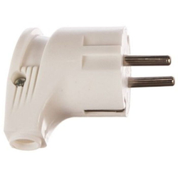 Ecola вилка угловая земля 16А 250В белая AEPL2WEA