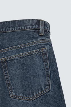 ZARA ДЖИНСОВЫЕ ШОРТЫ BAGGY FIT, СИНИЙ