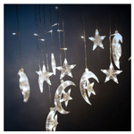 Гирлянда Звезда и Месяц+звездочка , многорежимная, соединяемая, холодный белый