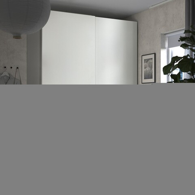 Шкаф-купе PAX HASVIC IKEA комбинация с 4 полками (белый)  220*50*240