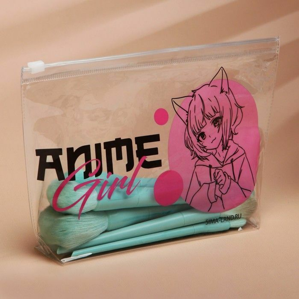 Косметичка Anime Girl с зип-замком (Цвет: не задано)