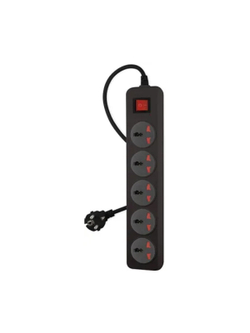 BURO Сетевой фильтр 500UNH-3-BG 3м (5 розеток) черный/серый (коробка) {2004673}