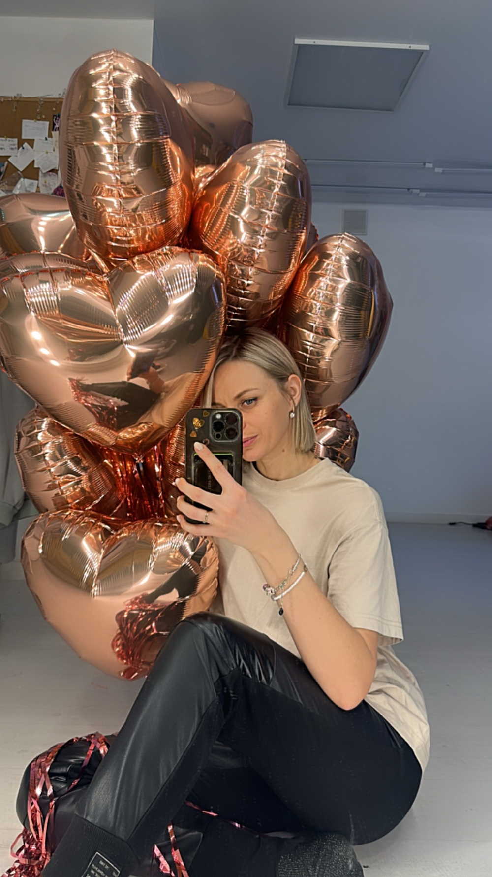 Воздушные шары под потолок, сердца с дождиком, 15шт №2438