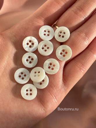 Пуговицы на прокол СЛ  белый перламутр 11,5 мм