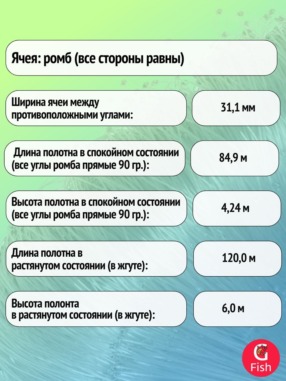 Сетка строительная Momoi Fishing Хамелеон леска, толщина 0,30 мм, ячея 20 мм, высота 1,8 м, длина 60 м