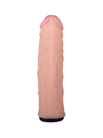 Страпон Харнесс: трусики с плугом и насадка из неоскин - 15,2 см. (Цвет: телесный с черным)