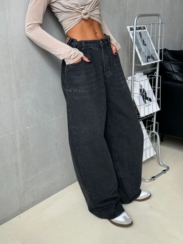 Черные широкие джинсы-трансформеры