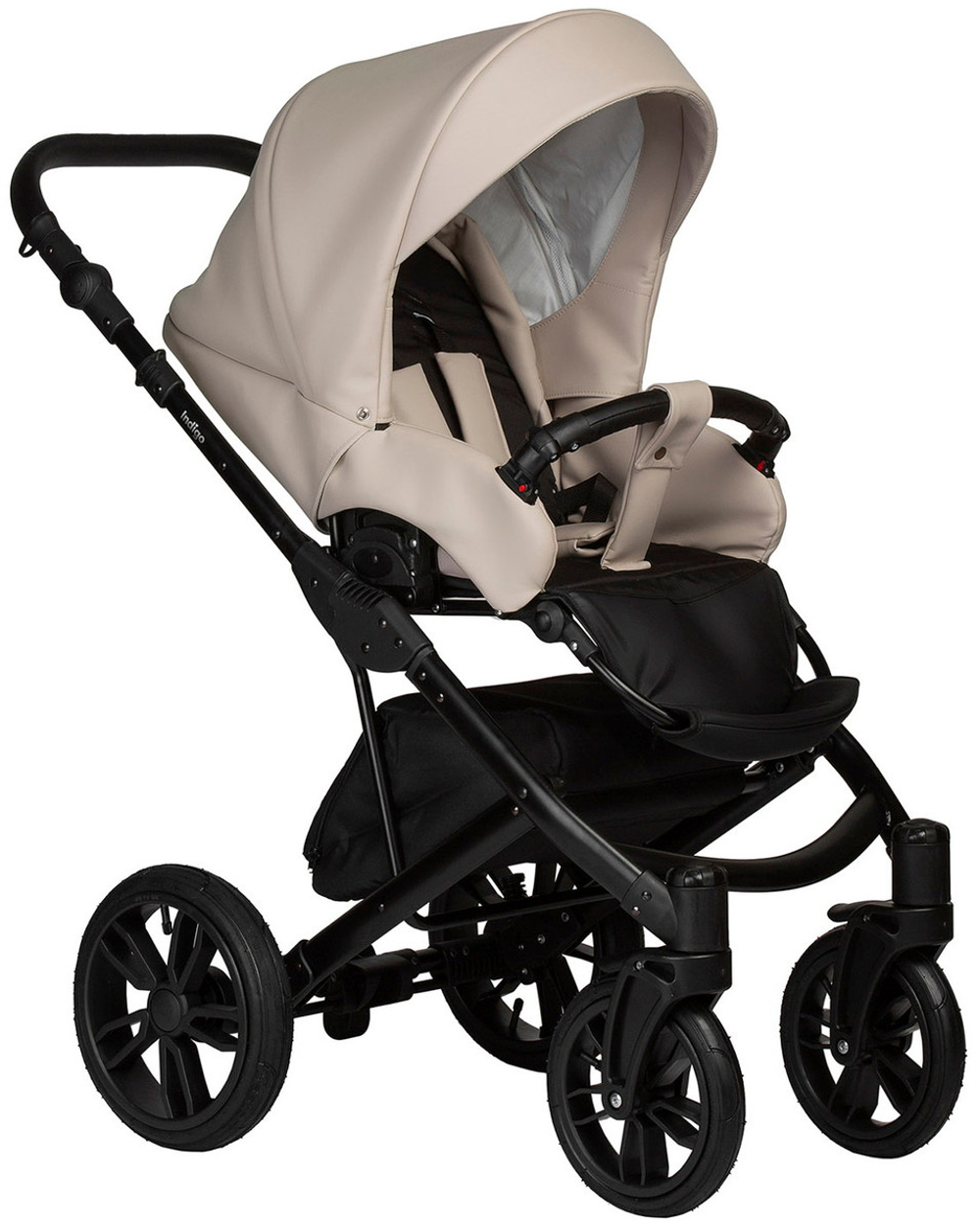 Детская коляска Indigo Mio Eco 3 в 1 с автокреслом Avionaut Cosmo Grey 02 св.бежевая кожа