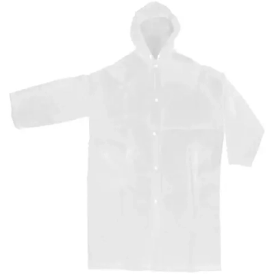Дождевик-плащ 140 Мкрн 110см «Урал» с капюшоном и завязками, на кнопках, белый ДоброСад