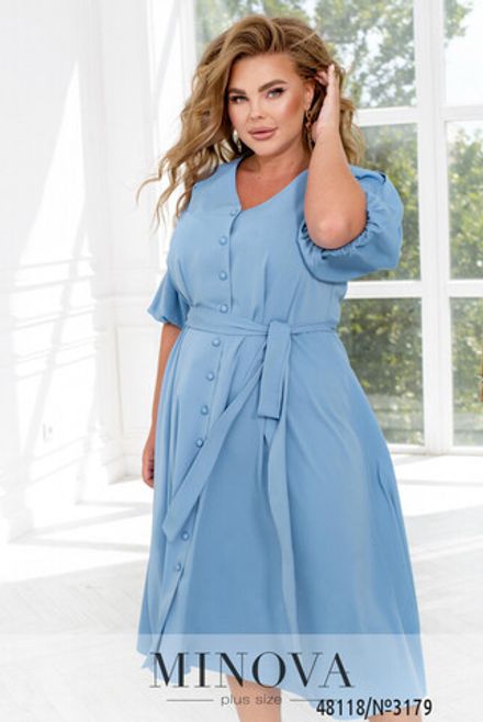 Платье 3179-голубой Minova Фото 2