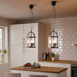IKEA GALJON  (ИКЕА ГАЛЙОН)  -  Подвесной светильник, черный/прозрачное стекло, 25 см