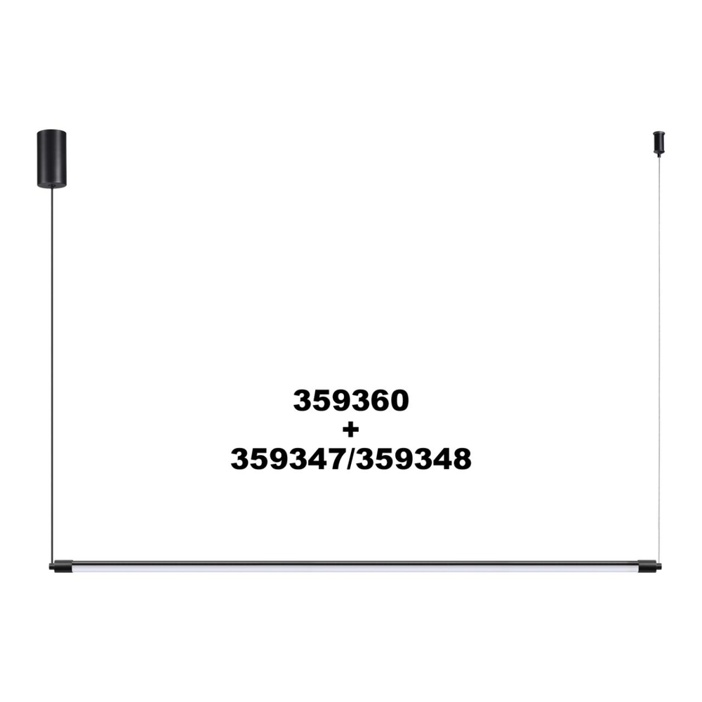 359360 KONST NT24 052 черный Корпус накладной с драйвером для подвесного горизонтального монтажа светильников 359343-359358 IP20 8-24W 170-265V VITZ