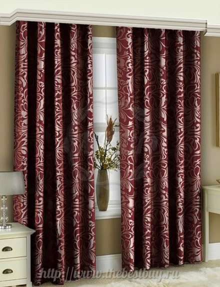 Комплект штор  Аго (арт. 1075-1)  - (145х250)х2 см. - бордо
