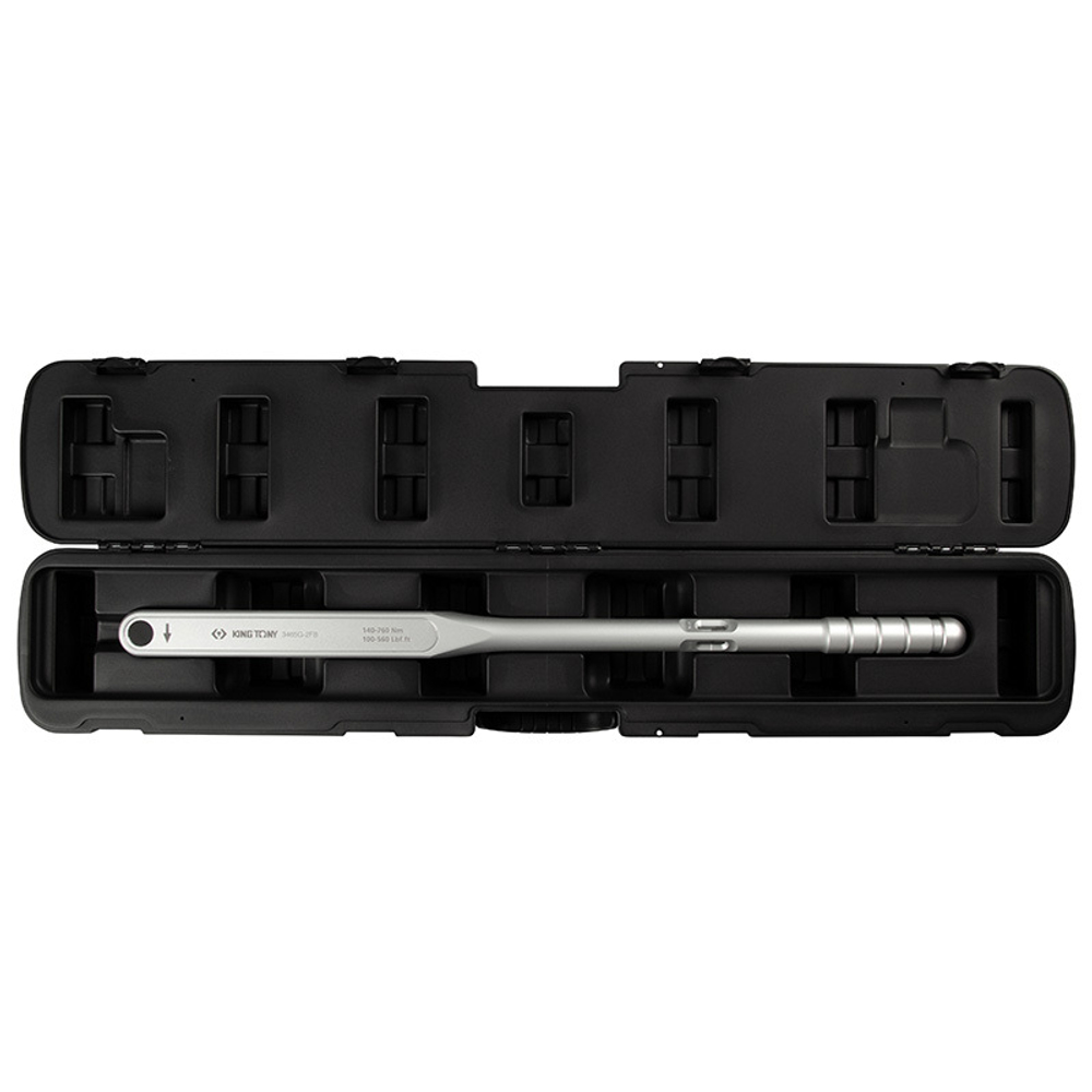 KING TONY (3465G-2FB) Динамометрический ключ серии "ALUMINIUM", 3/4", 140-760 Нм, футляр