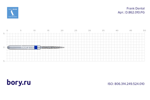 Бор алмазный стандартный Frank Dental типа FG - D.862.010.FG