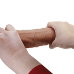 Телесный фаллоимитатор 23,2см с мошонкой на присоске Pretty Love Najm BW-008140N