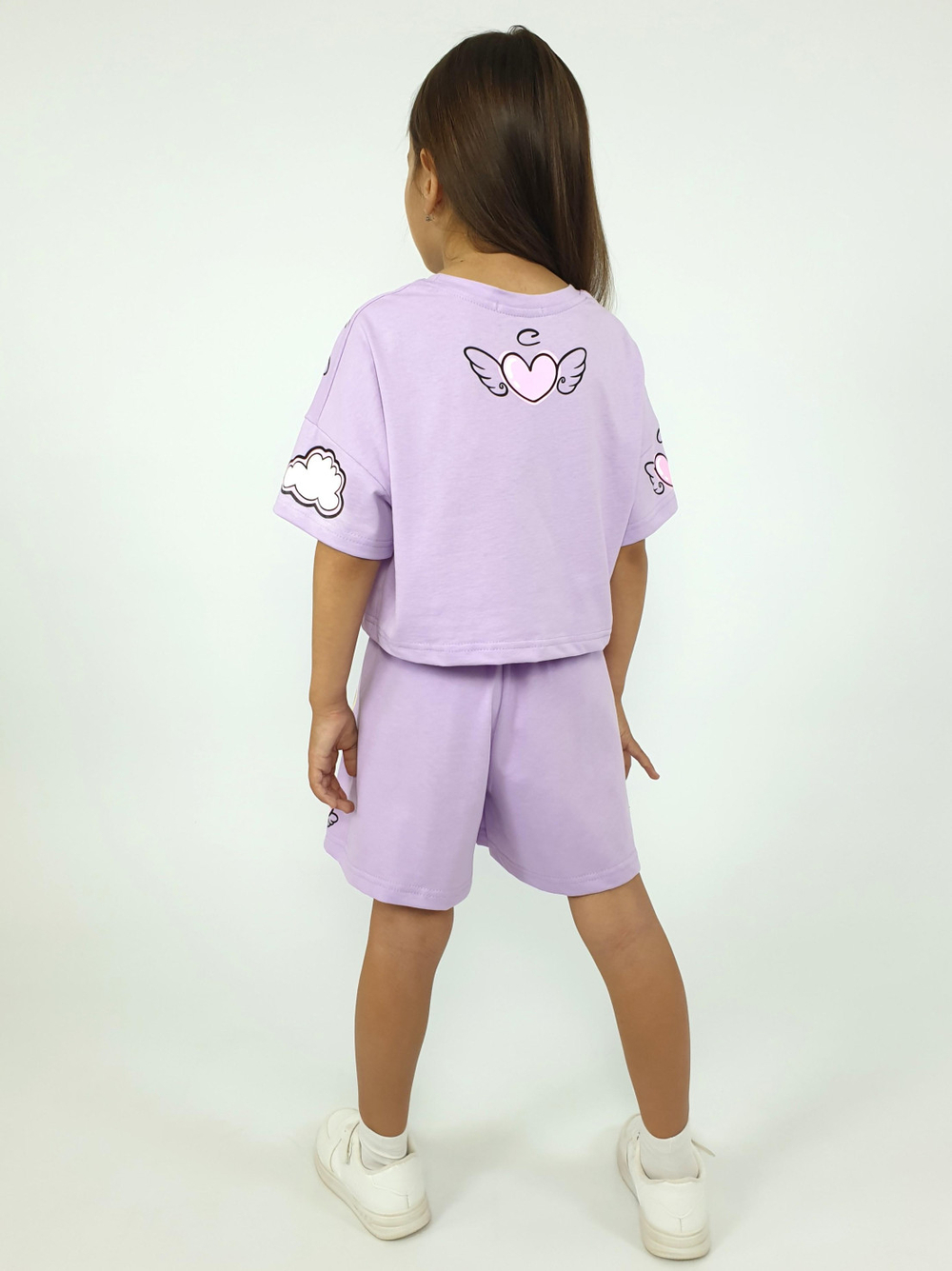 02-121-3 Комплект для девочки (фуфайка+ шорты)