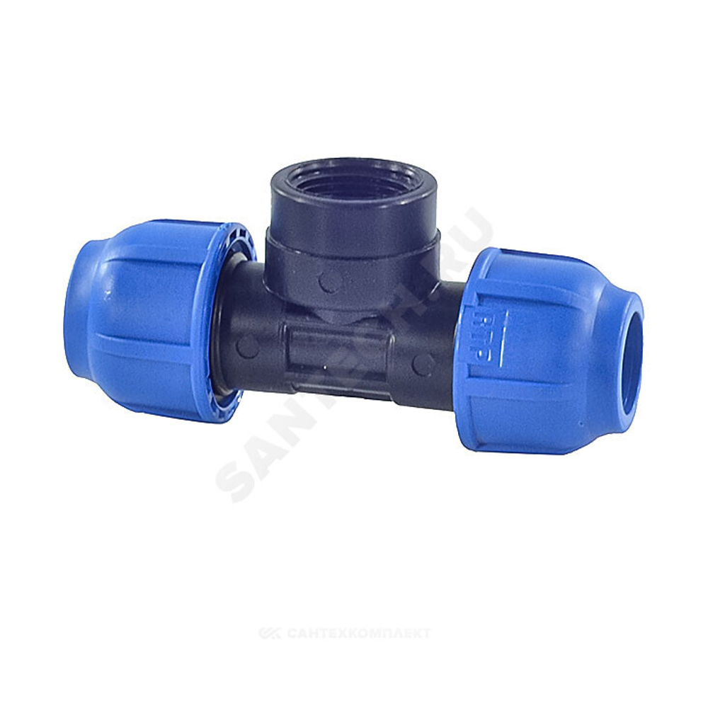 Тройник компрессионный ПЭ Дн 20х3/4"х20 ВР Ру16 RTP (РосТурПласт) 11600