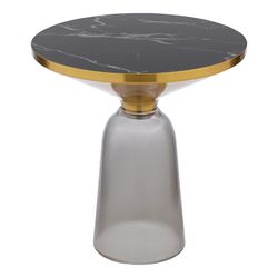 Столик кофейный Odd, Ø50 см, мрамор/черный