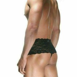 Мужские трусы стринги черные кружевные La Blinque LB15254