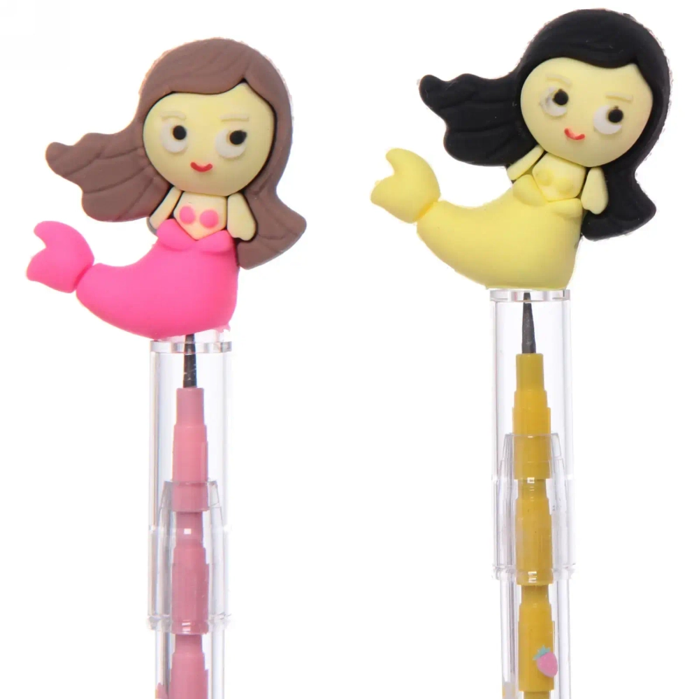 Карандаш чернографитный «Русалочки», 10 секций, ТМ, микс 4 цвета, 16,5см