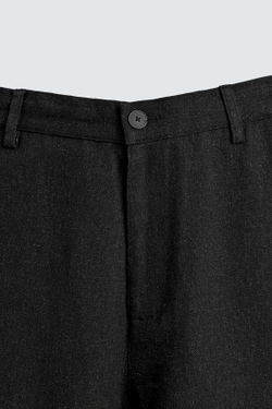 ZARA БРЮКИ RELAXED FIT ИЗ ВИСКОЗЫ И КОНОПЛИ, ЧЕРНЫЙ