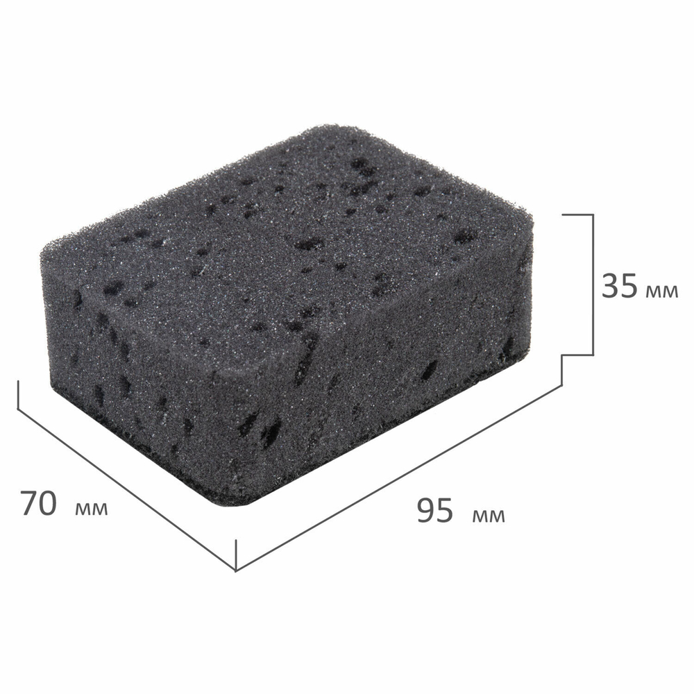 Губки для посуды BIG BLACK 95х70х35 мм комплект 10 шт. КРУПНОПОРИСТЫЙ поролон/абразив LAIMA (6 штук в упаковке)