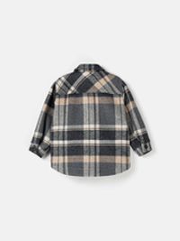 Пальто клетка "Графит"