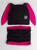 Шапка для девочек осенняя, с ушками и снудом