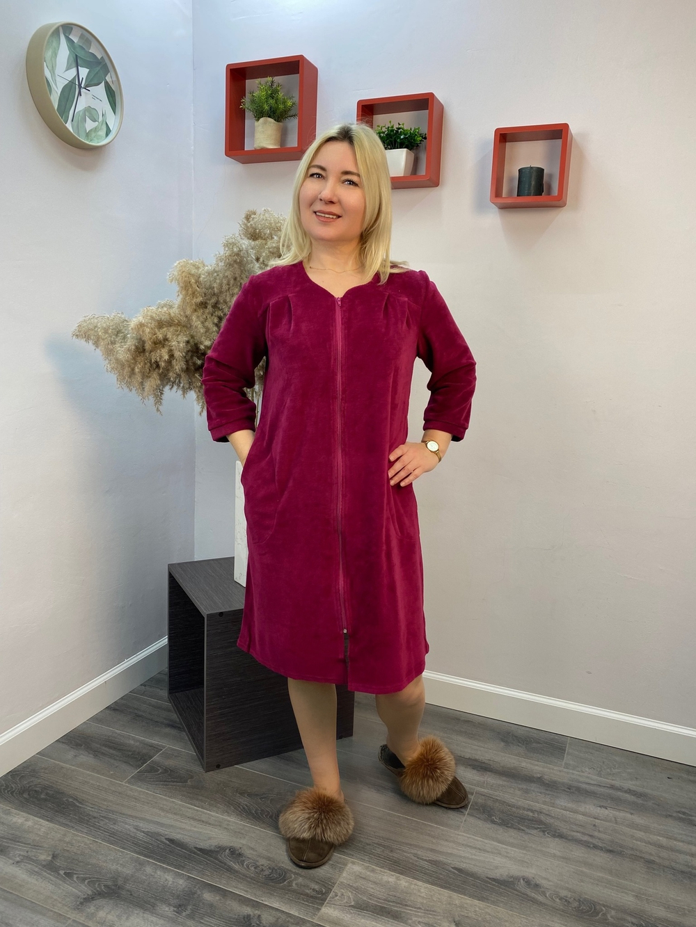 Халат женский "295-1 В.П" молния (Галатея)