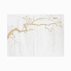 Набор из 2 панно Luciana I, 180х120 см, золотистый, белый