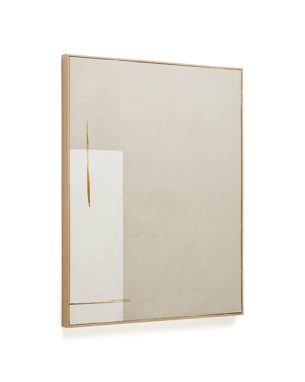 Salin Абстрактная картина с вертикальной льняной полосой 80 х 100 см