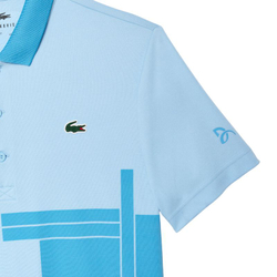 Мужское теннисное поло Lacoste Tennis x Novak Djokovic Fan Version - небесный