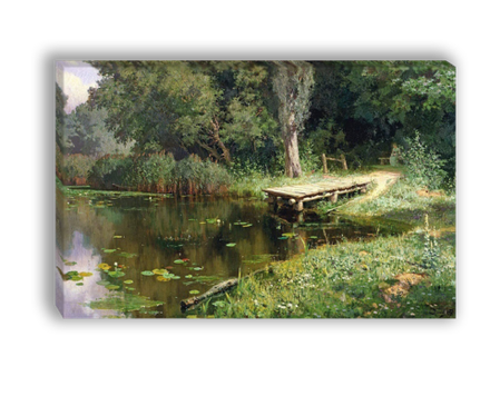 Картина для интерьера "Заросший пруд", Поленов Василий Дмитриевич, печать на холсте