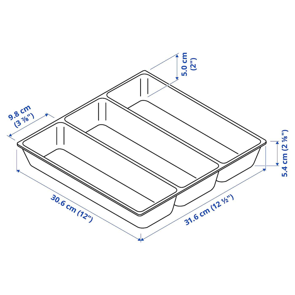 IKEA UPPDATERA  (ИКЕА УППДАТЕРА)  -  Лоток/контейнер для столовых приборов, белый, 32x31 см